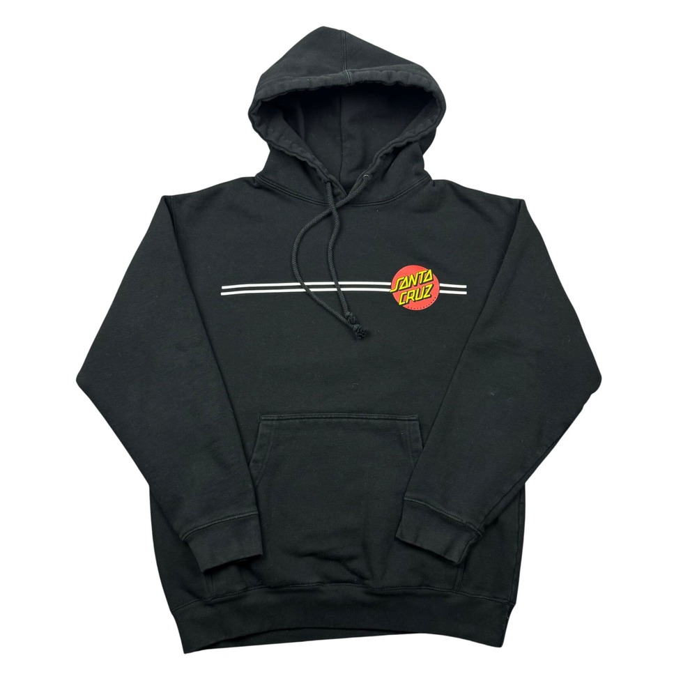 Y2K Santa Cruz Skateboards Hoodie Men Medium Black Skater Surfer Sweatshirt
